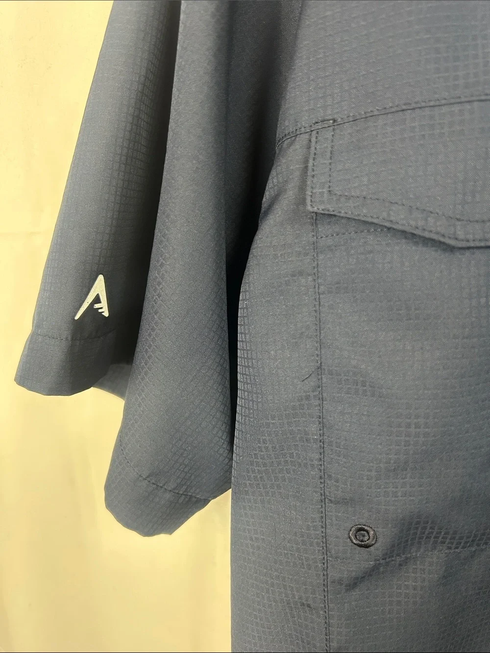 Antigua Navy Short-Sleeve Button-Down Shirt with Yellow GT Logo